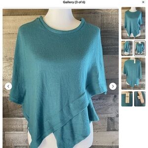 Eri & Ali Teal Asymmetrical Poncho Top